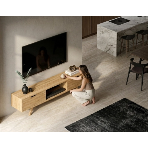 Szafka RTV-35 Drewno Lite Dąb Loft Lakier Rozmiary od 100 cm do 200 cm PREMIUM